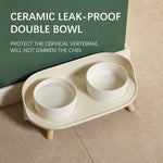 Cat/Dog Dual Feeding Bowl Nonslip Ceramic